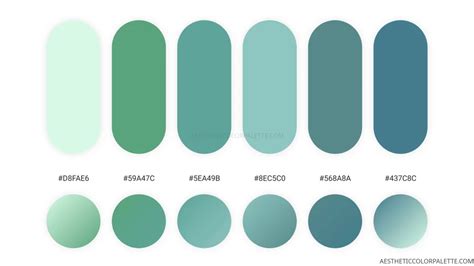 Greenish Blue Colors Aesthetic Color Palette