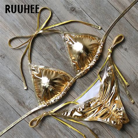 Ruuhee Swimwear Women Swimsuit Sexy Bikini Low Waist Bathing Suit