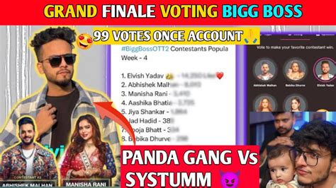 Bigg Boss Final Week Voting Result Today Fukra Vs Elvish Final Voting