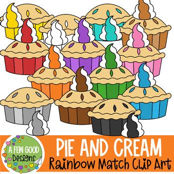 Rainbow Pie And Cream Match Up Clip Art By A Few Good Designs By