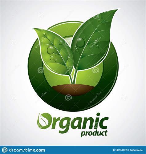 Organic Product Label Vector Illustration Decorative Design Stock