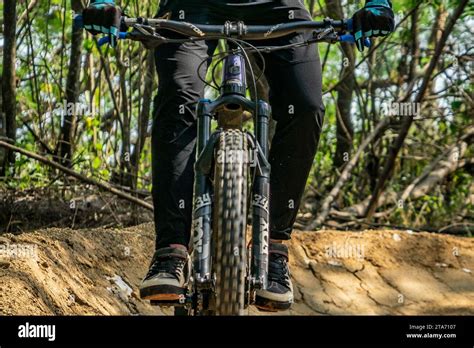 Mountain Biker Riding All Mountain Bike In Indonesia Stock Photo Alamy