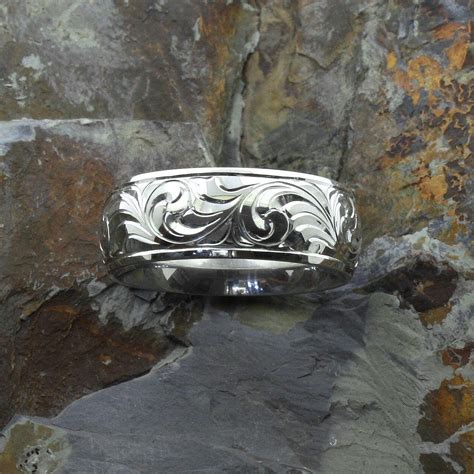 Western Jewelry Hand Engraved Wedding Ring Custom Jewelry Wide Etsy