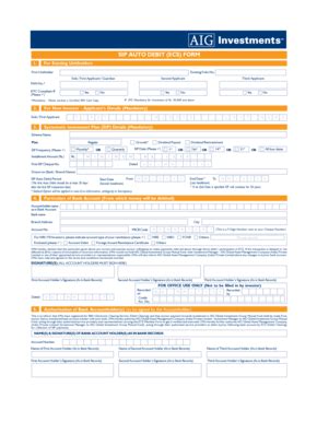 Fillable Online Sip Auto Debit Ecs Form Corporate Prudent Fax Email