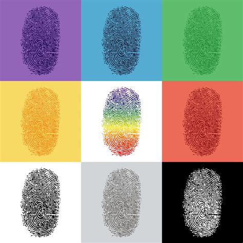 Set Of Colorful Fingerprint 560043 Vector Art At Vecteezy