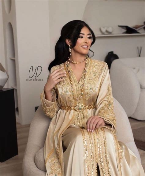 Gold Kaftan Moroccan Dress Moroccan Clothing Moroccan Fashion