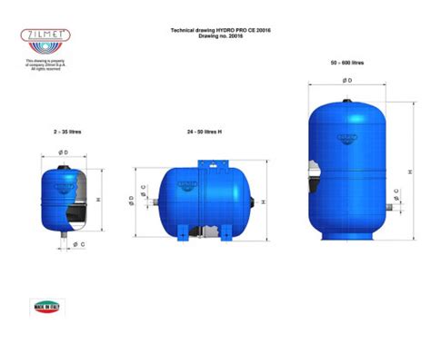 Гидроаккумулятор Zilmet Hydro Pro 150 V для ГВС питьевой воды