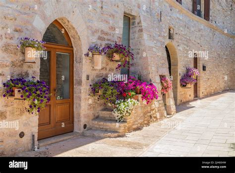 Assisi Village In Umbria Region Italy The Town Is Famous For The Most