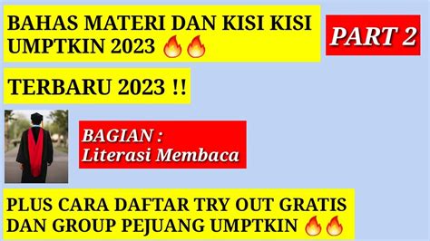 Bahas Materi Dan Kisi Kisi Umptkin Part Umptkin Umptkin