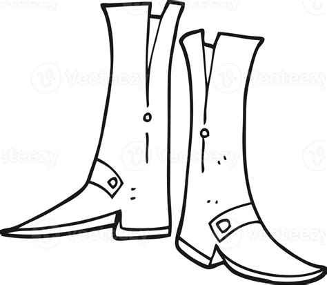 Hand Drawn Black And White Cartoon Boots 45061802 Png