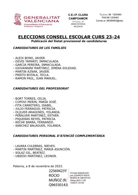 Eleccions Al Consell Escolar Ceip Clara Campoamor