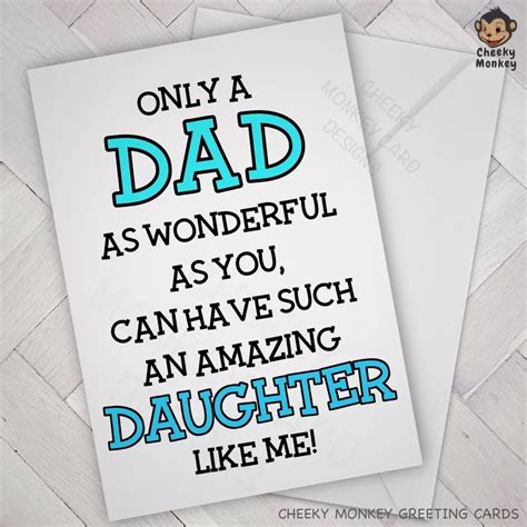 Funny Happy Fathers Day Card From Daughter Printable Diy