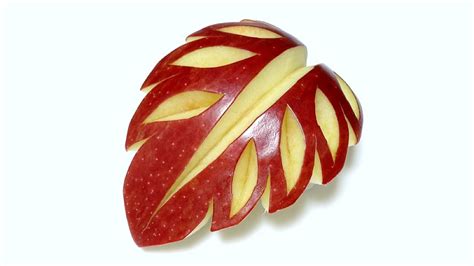 Art In Apple Leaf Fruit Carving Fruit Cutting Design For Beginners - Design Talk