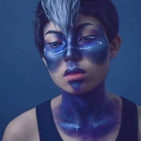 Galaxy Face Makeup Creates The Swirling Cosmos Across The Skin