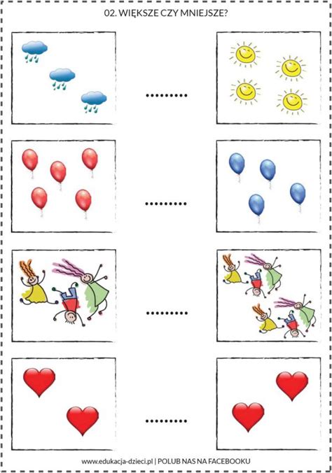 Wi Ksze Mniejsze Czy R Wne Edukacja Dzieci
