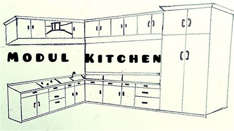 How To Draw A Modul Kitchen Kitchen Drawing Youtube