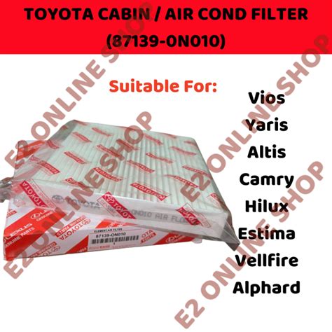 TOYOTA AIRCOND CABIN FILTER VIOS NCP93 NCP150 CAMRY ACV40 ACV50