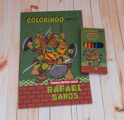 Livro de Colorir Mini Lápis de Cor Tartarugas Ninja Elo7