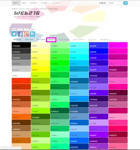 色指定に16進数のカラーコードを見て探す原色大辞典！webデザインに便利！ Webまる