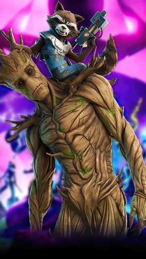 Fortnite Fortnite Battle Royale Video Game Groot Rocket Raccoon Hd