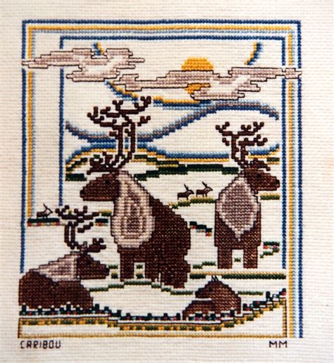 Caribou By Meredith Mark Vintage Counted Cross Stitch Pattern Leaflet