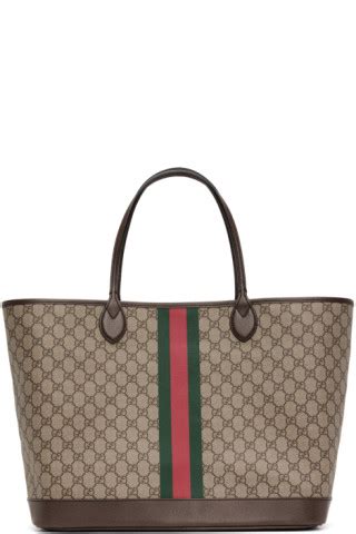 Gucci Beige Ophidia Gg Large Tote Ssense Uk