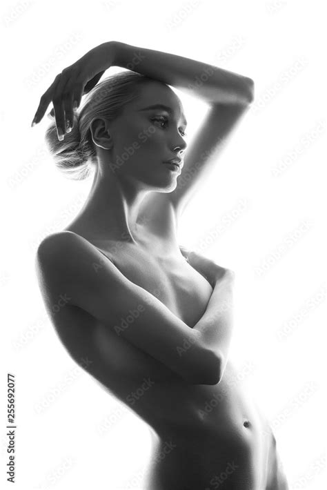 Graceful Art Nude Girl Blonde Erotic Posing Clean Smooth Skin Thoughtful Look Of A Woman