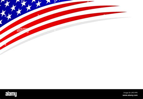 American Abstract Flag Wave Corner Banner Border With An Empty Space For Text Stock Vector Image