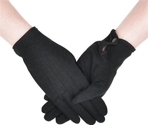 Parade Gloves Black Cotton Formal Tuxedo Costume Honor Guard Gloves With Snap Cuff