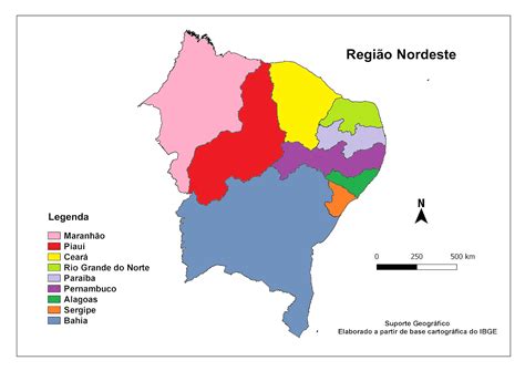 Mapa Nordeste Brasil