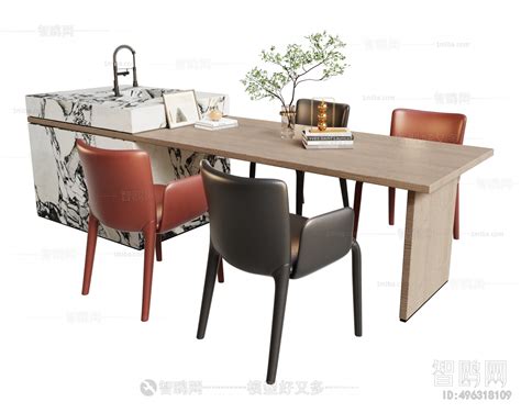 Modern Dining Table And Chairs Sketchup Model Download Model Id496318109 1miba