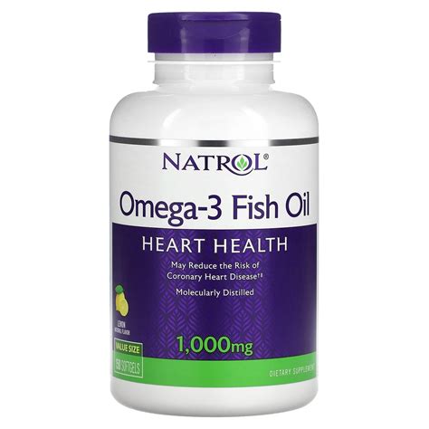 Natrol Omega 3 Fish Oil Lemon 1 000 Mg 150 Softgels