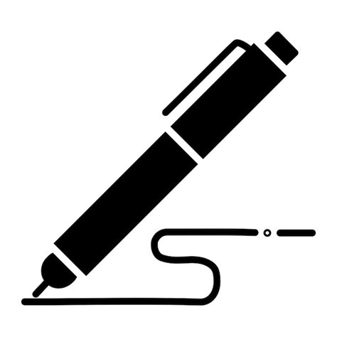 Premium Vector Pen Write Icon Line And Glyph Versions Signature Pen