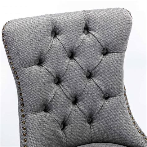 Modern High End Tufted Solid Wood Contemporary Flax Upholstered Linen