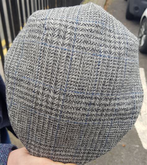 Traditional Irish Tweed Flat Cap Paddy Cap Greyblue Tartan Etsy