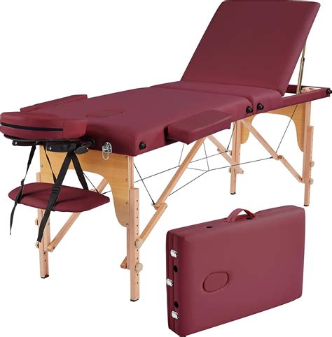 Yaheetech Massage Table Portable Beauty Bed Wooden Adjustable Massage