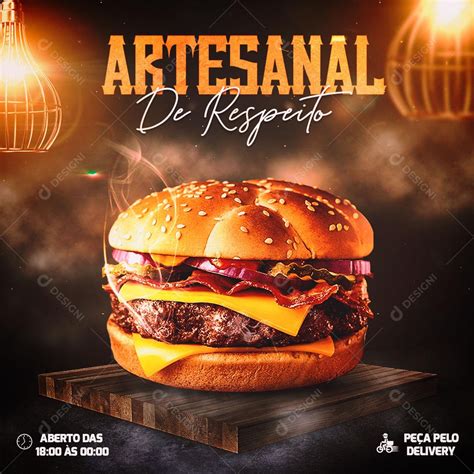 Post Feed Hamburgueria Artesanal De Respeito Social Media Psd Edit Vel