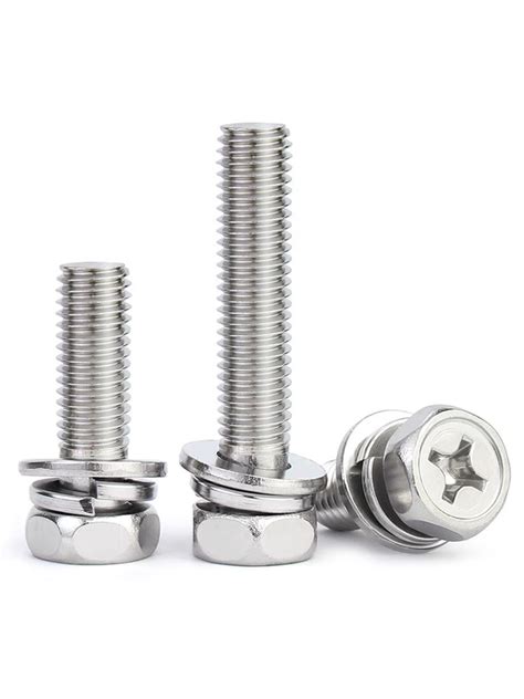 Stainless Steel Phillips Hex Head Three Combination Screw Hexagon