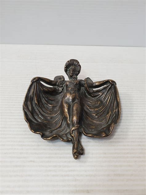 Naked Woman Ring Dish S Art Nouveau Jewelry Brass Gem