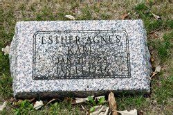 Esther Agnes Karl M Morial Find A Grave