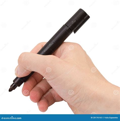 Hand With A Marker Isolated Stock Image Image Of Highlighter Color