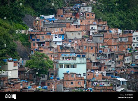 Houses On Top Of The Rocinha Favela Community In Rio De Janeiro Stock