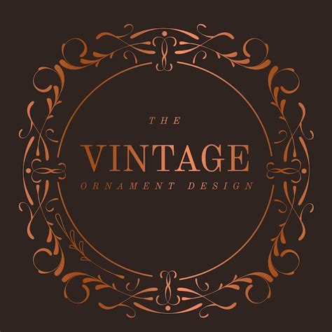 Free Vector Vintage Bronze Art Nouveau Badge Vector