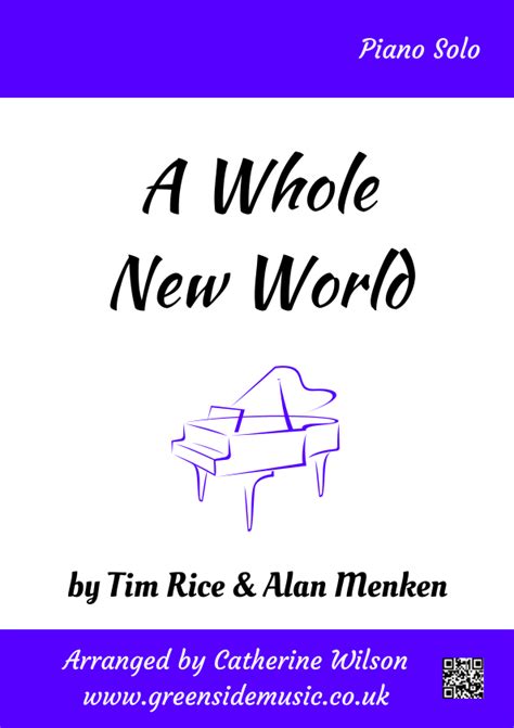 A Whole New World Sheet Music Alan Menken Piano Solo