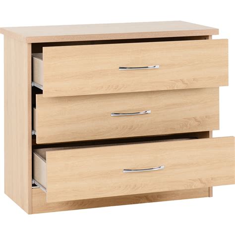 Seconique Nevada Drawer Sonoma Oak Effect Chest Of Drawers Wilko