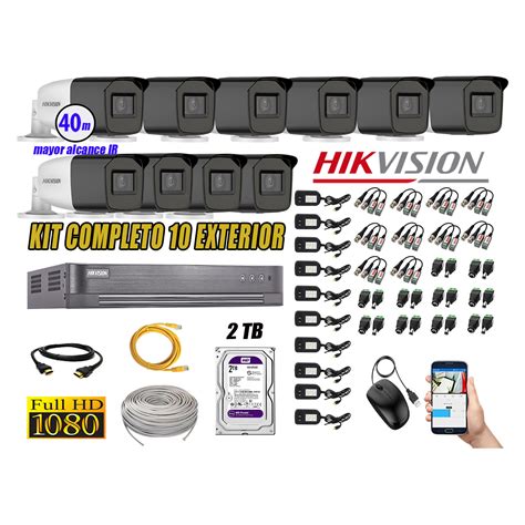 Ripley HIKVISION CÁMARAS DE SEGURIDAD KIT 10 EXTERIOR VARIFOCAL