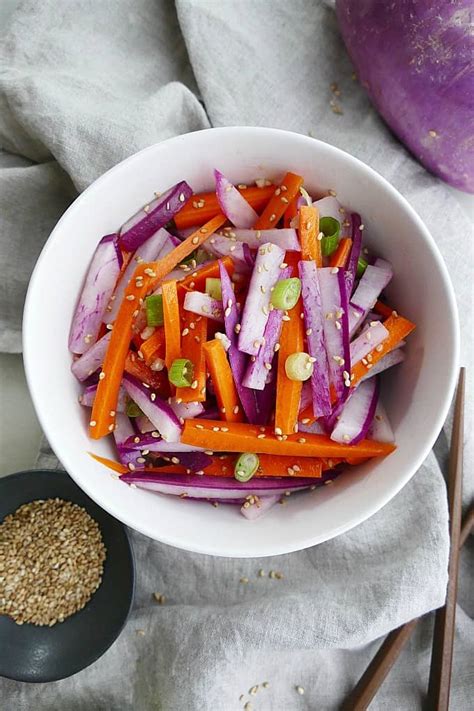 Purple Radish Salad With Sesame Dressing Its A Veg World After All®