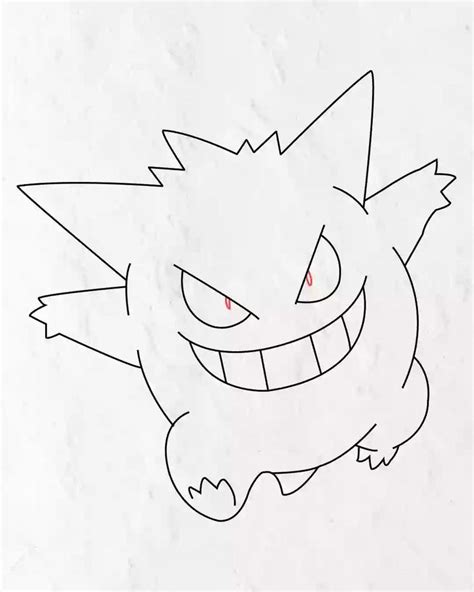 How To Draw Gengar Eighth Step In Pokemon Drawings Drawings Draw