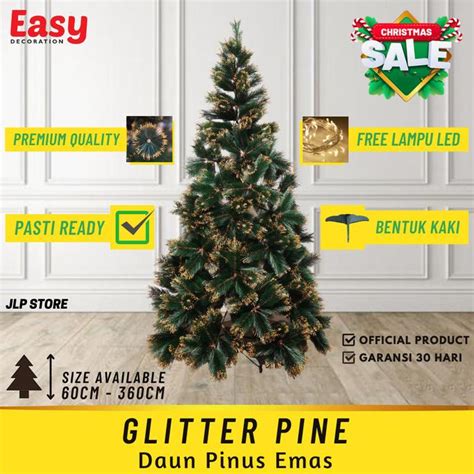 Jual Pohon Natal Mini Gold Emas Cm Ft Glitter Pine