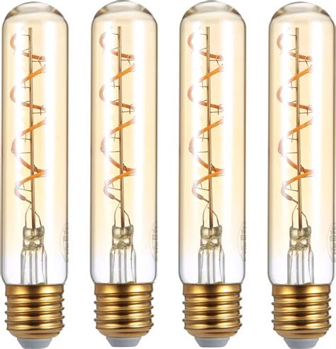 Retro Vintage Led 4w Test Tube Edison Style Filament Bulb Smoked Gold Glass T30 E27 Edison Screw